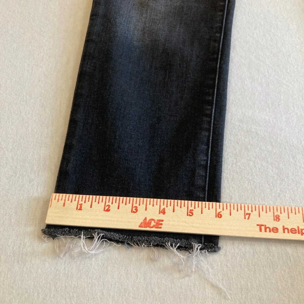 Joes Jeans Womens 28x25 Black Faded Straight Leg Raw Hem Denim 45GXJC4A5875 25